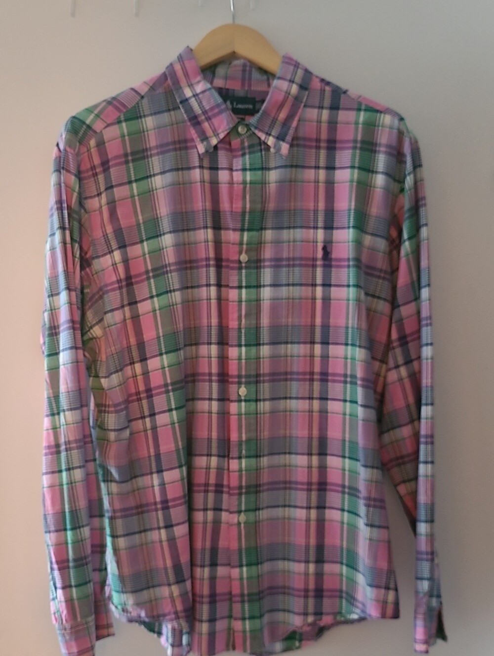 Ralph Lauren Pink, Green & Blue Plaid Button-Down Shirt